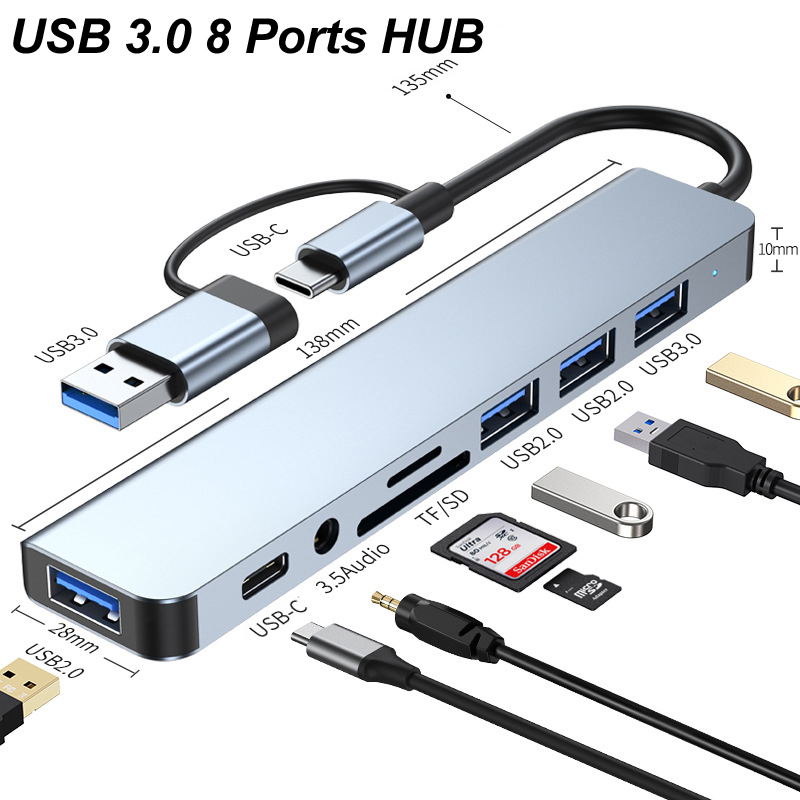 Usb Hub Type C - Hub USB Type-C 3.0 8-en-1 avec