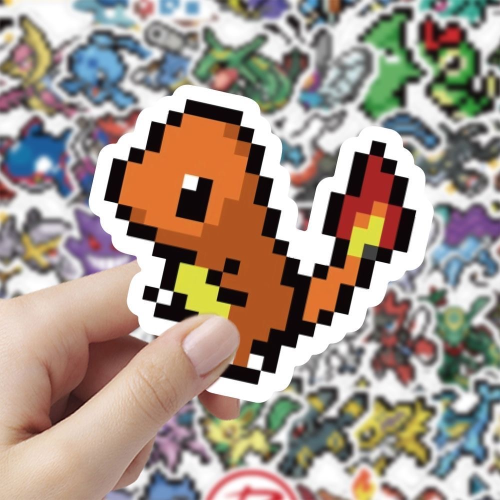 Tablet Cute Accessories - 60 autocollants Pokémon Pixel mignons, imperméables,