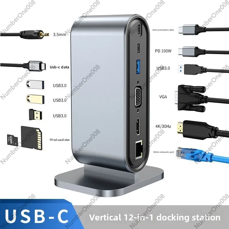 Usb Hub Type C - Station d'accueil USB verticale 12 ports,