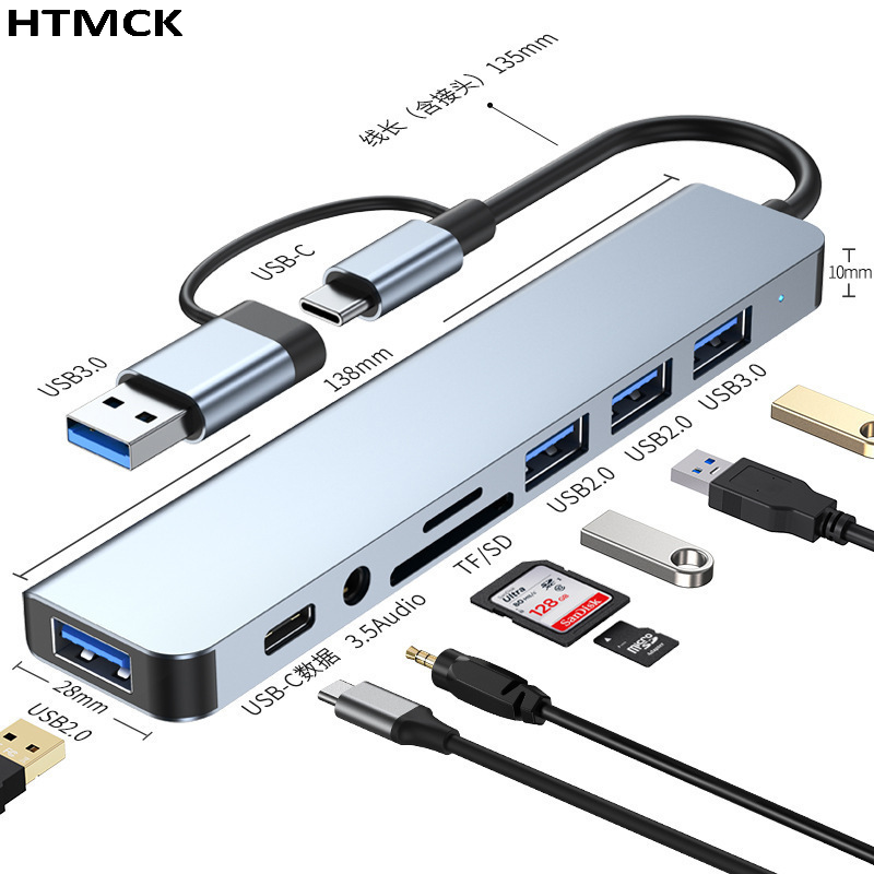 Usb Hub Type C - Station d'accueil multiport USB Type-C 8-en-1,