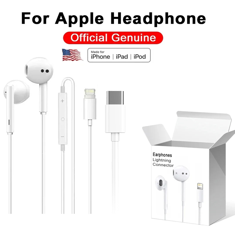 Wired Earphone Lightning - Écouteurs filaires Lightning 3,5 mm intra-auriculaires
