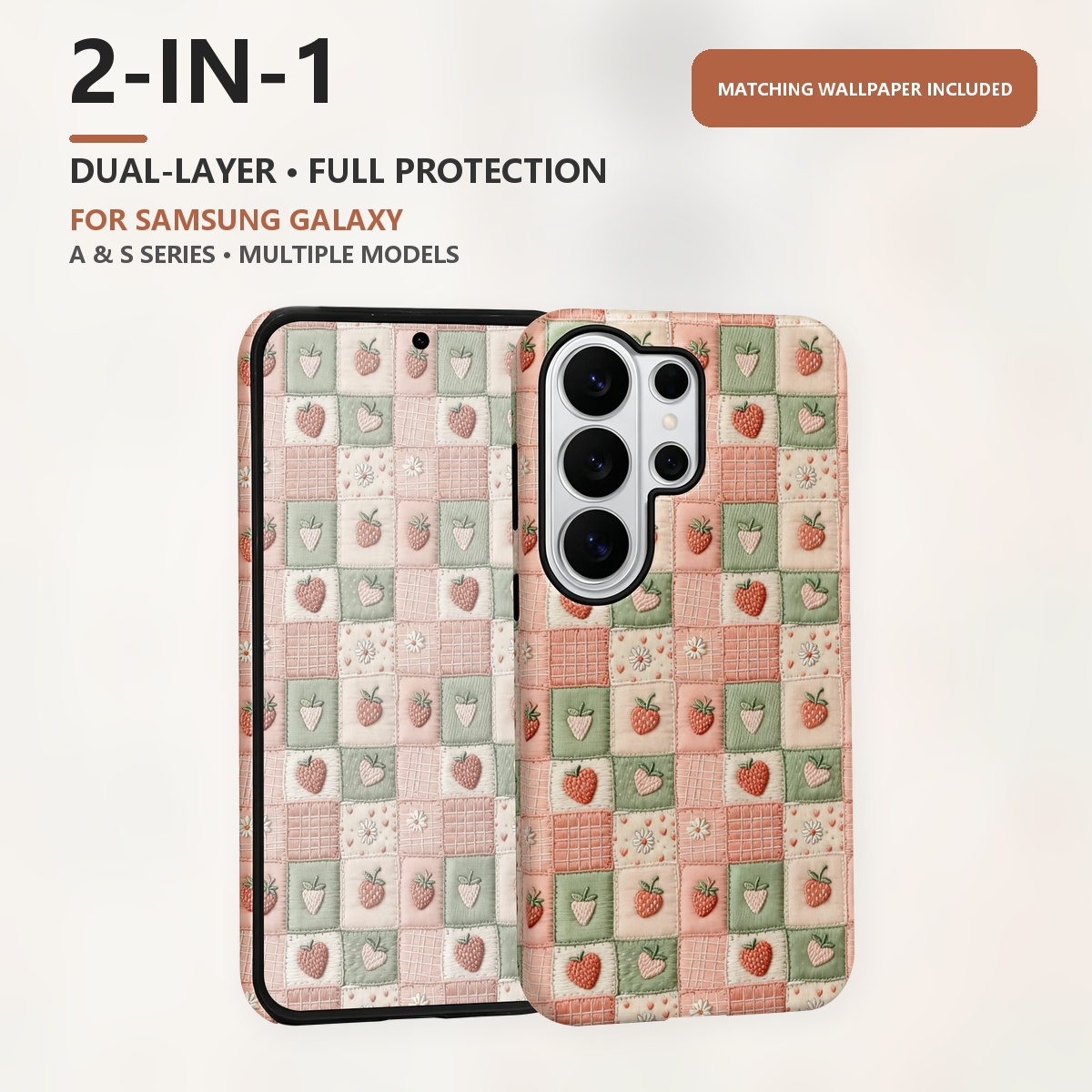 patchwork fraise brodé 2-in-1  - Samsung Galaxy S24 avis et prix