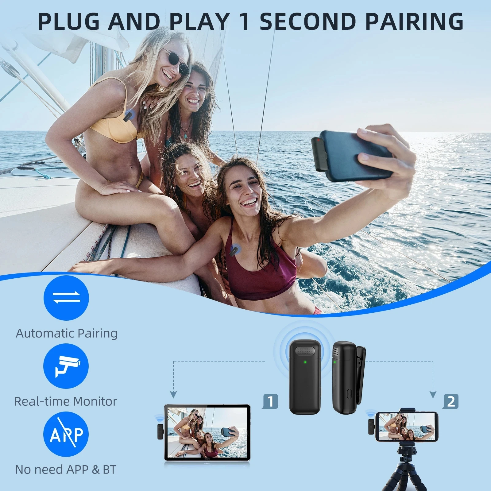 Microphone Lavalier sans fil 2 - Android Tablet Gaming Accessories avis et prix